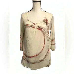 Vintage Y2K DKNY Jeans Shakespeare Mesh Tunic Top Size Medium